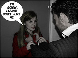 David then pushes Jessica up against her door by her raincoat collar, she pleads with him: 'I'm sorry.. Please don't hurt me!'