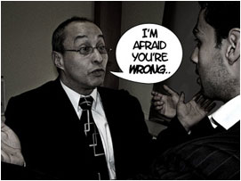 Miller pushes David's hands away: 'I'm afraid you're wrong'