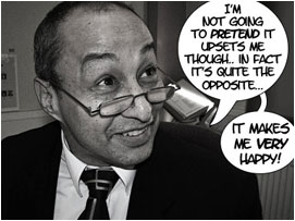 Then a smile breaks out across his face: 'I'm not going to pretend it upsets me though... In fact its quit the opposite.'