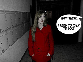 Jessica pretends to ignore the shouting as it gets closer: Wait there! I need to talk to you!