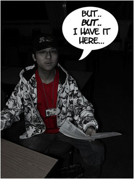 Paul tries to show David his late report: 'But.. But.. I have it here'