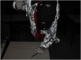 This shock is quickly overtaken by anger as Paul throws a tantrum, punching his desk and throwing a chair