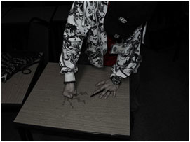 This shock is quickly overtaken by anger as Paul throws a tantrum, punching his desk and throwing a chair