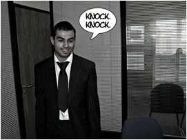 David chuckles and replies: 'Knock, knock'