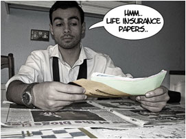 David opens the letter: 'Hmm.. Life Insurance papers