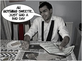 'David shrugs off the comment as a joke: 'Ah nothing sweetie.. Just had a bad day'