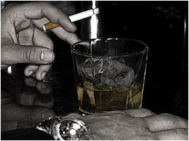 David's drink arrives.