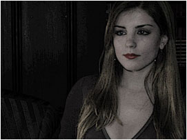 But when he turns around he sees a beautiful blonde woman standing behind him