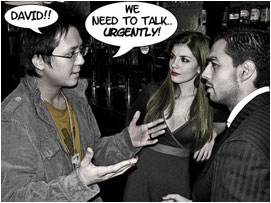 The person shouting was Paul and when he reaches David he looks clearly shaken: 'David!! We need to talk urgently!'