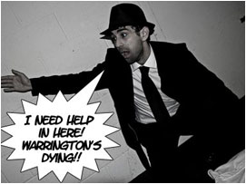 McGraw rushes to help him and calls out for help: 'I need help in here! Warrington's dying!'